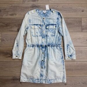 Chico's Light Blue Denim Long Sleeve Dress